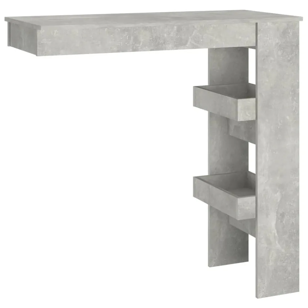 Mesa bar parede 102x45x103,5cm derivados madeira cinza cimento