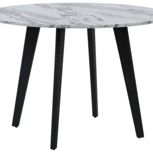 Mesa de jantar redonda com efeito mármore e preto ⌀ 110 MOSBY