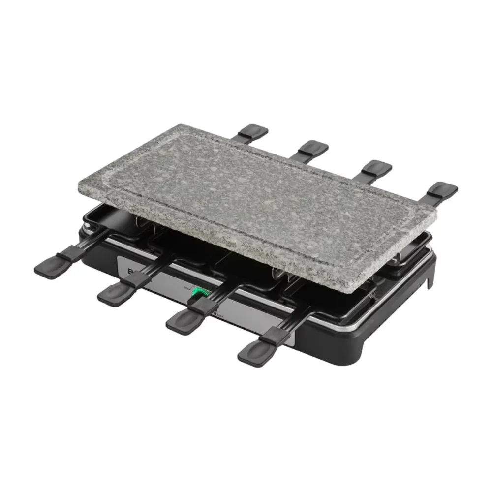 Grelhador Raclette Beltax BRG2220 | Pedra genuíno, 1400W, 8 frigideiras