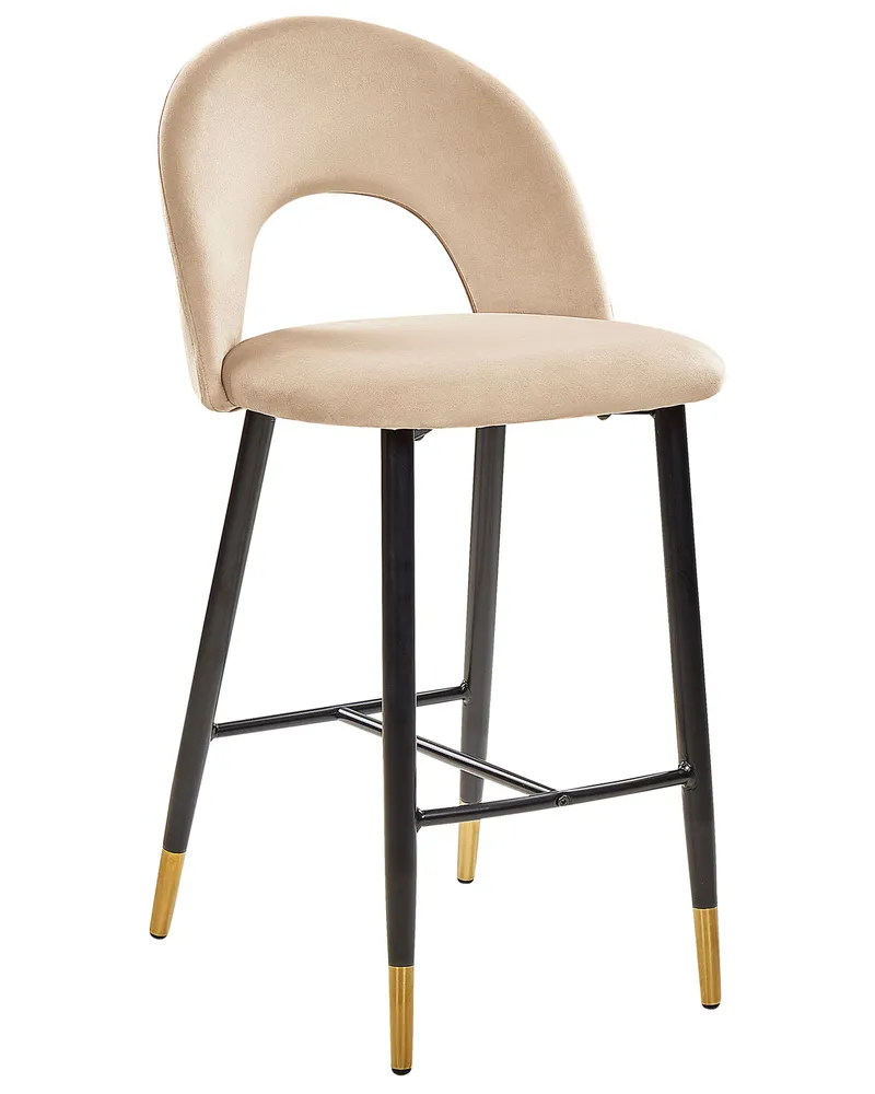 Banco de bar Conjunto de 2 Veludo Creme FALTON