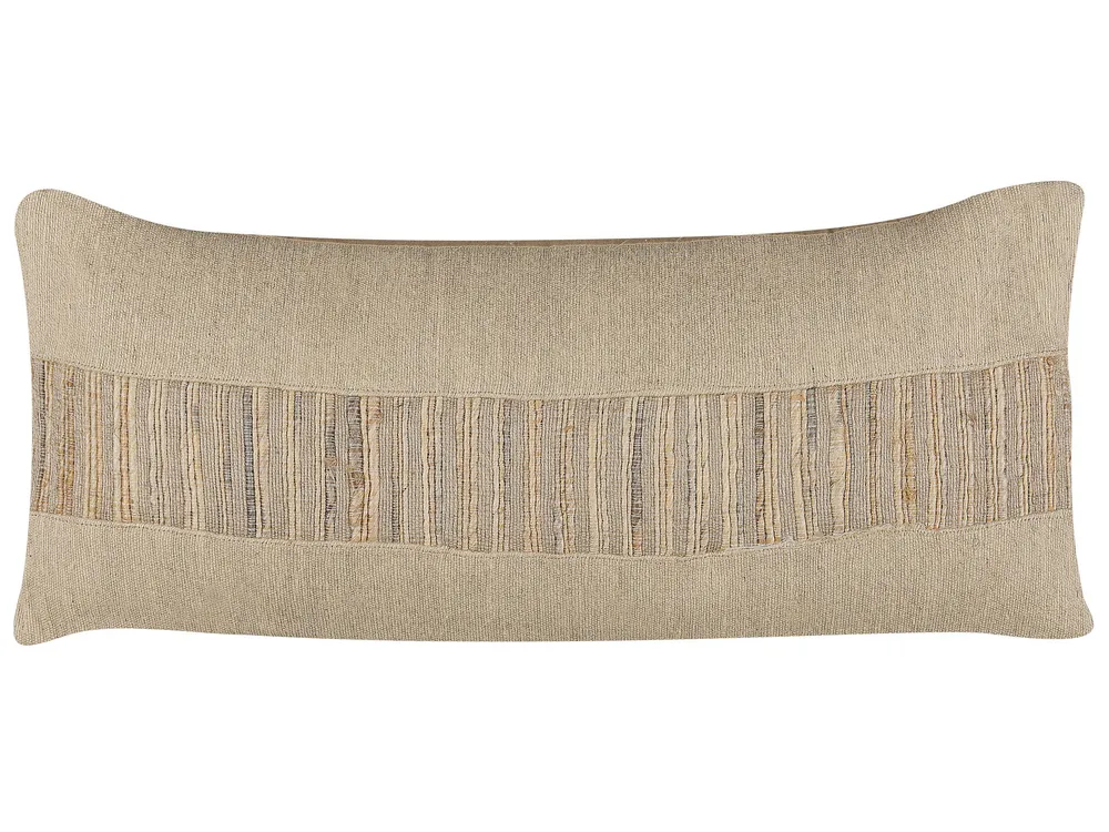 Conjunto de 2 almofadas decorativas em juta creme 30 x 70 cm LUINA