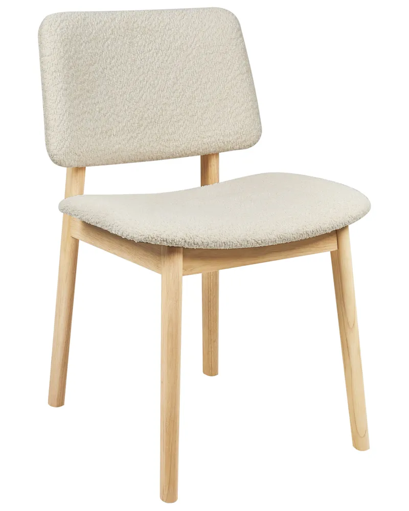 Conjunto de 2 cadeiras de jantar em madeira clara e branco-creme BLANE
