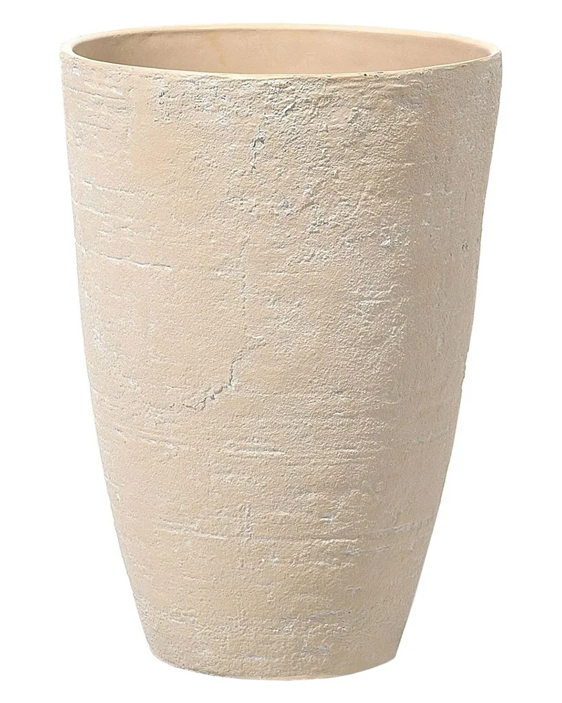 Conjunto de 2 vasos para plantas em pedra creme 43 x 43 x 60 cm CAMIA