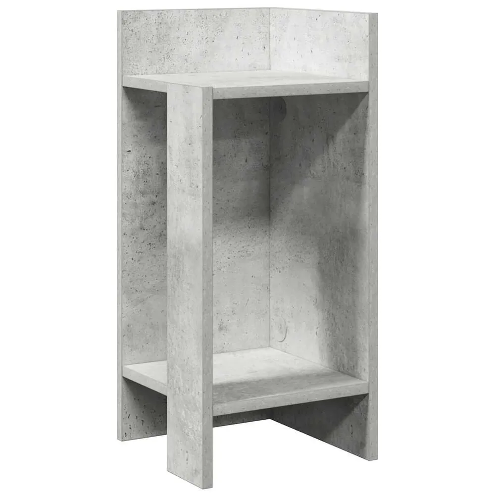 Mesa lateral com prateleira 110x50x103 cm cinzento cimento