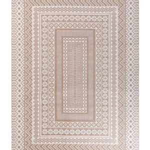 Tapete de juta creme e branco 160 x 230 cm BAGLAR