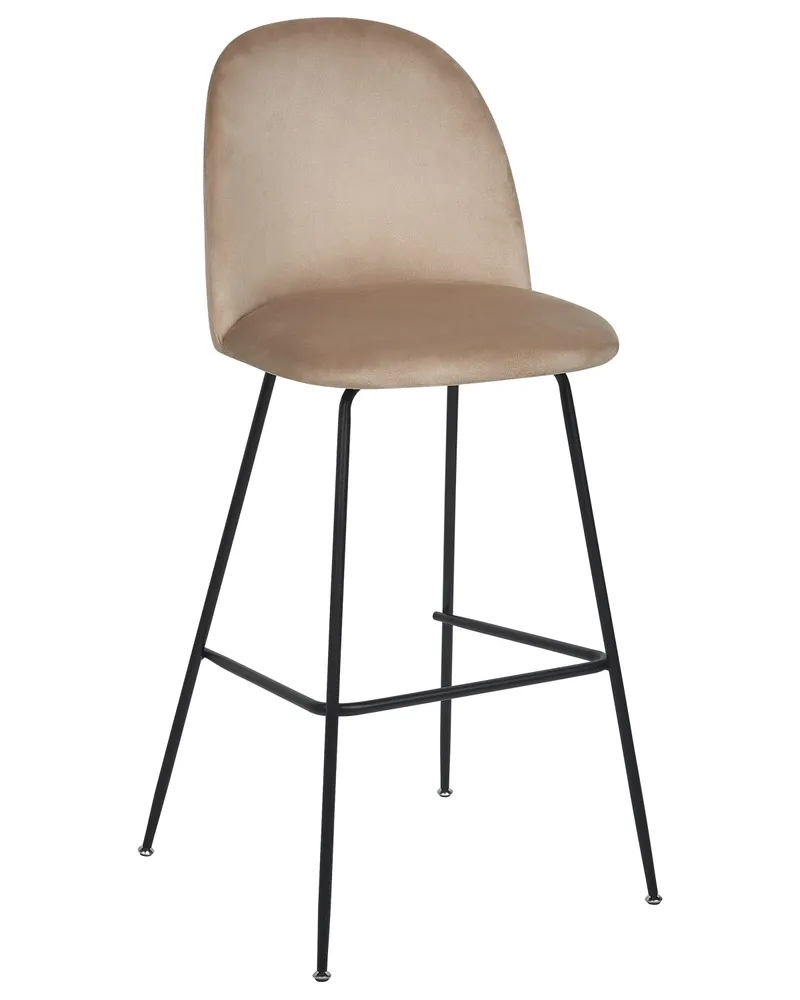 Bar Chair Set 2 Veludo macio Taupe ARCOLA