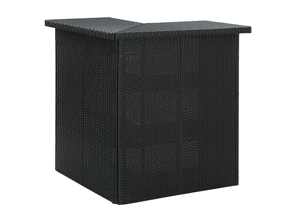8 peças conjunto de bar para jardim com almofadões vime PE preto