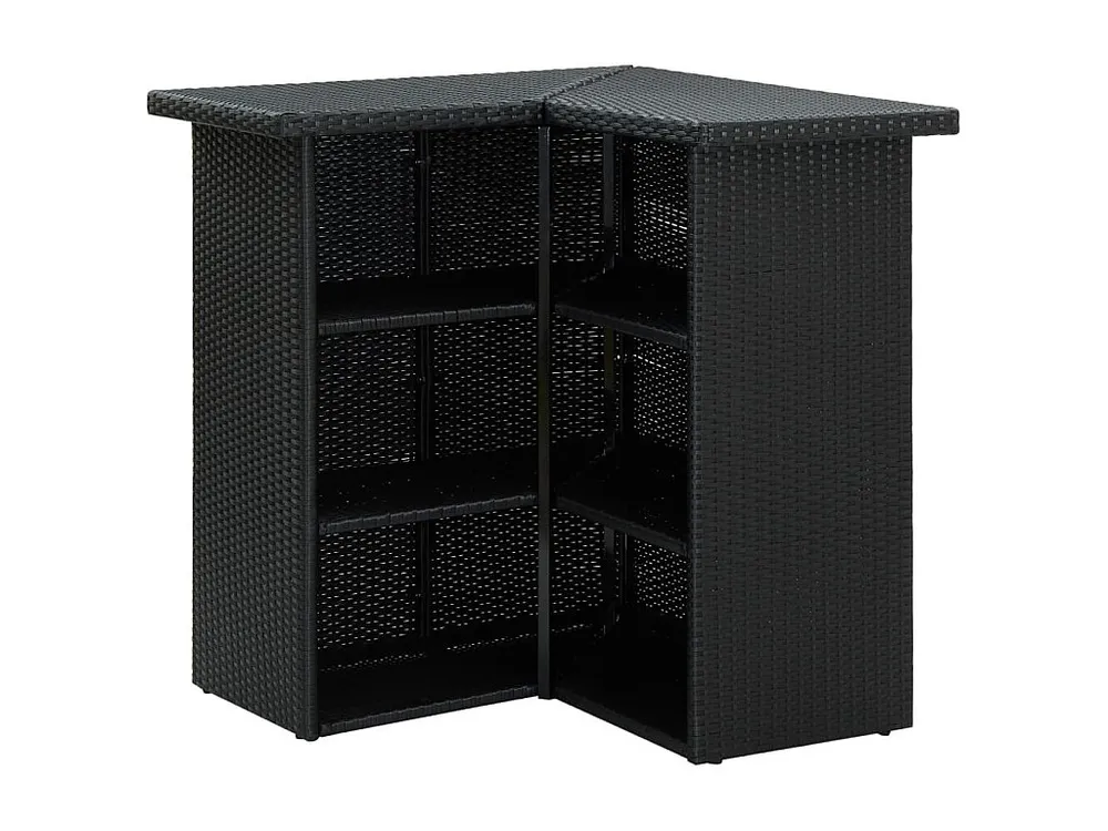 8 peças conjunto de bar para jardim com almofadões vime PE preto
