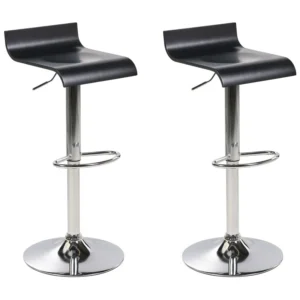 Swivel Stool Swivel Set 2 Black VALENCIA