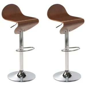Swivel Stool Swivel Set 2 Dark Wood LIVERPOOL