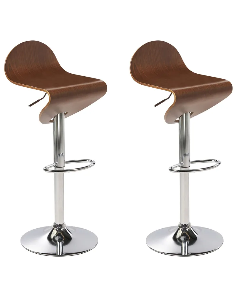 Swivel Stool Swivel Set 2 Dark Wood LIVERPOOL