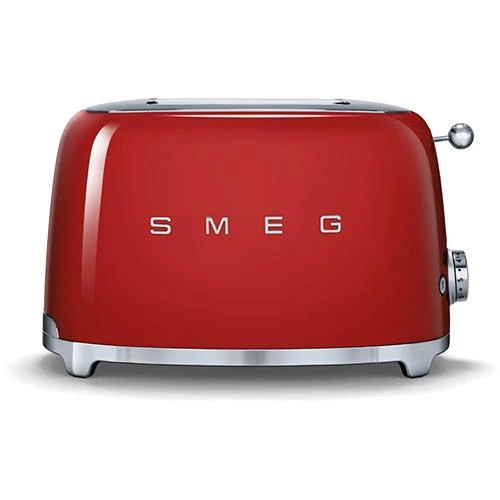 Torradeira Smeg Duas Tostas Série ANNI50 - Encarnado - TSF01RDEU com Tampas de Vidro