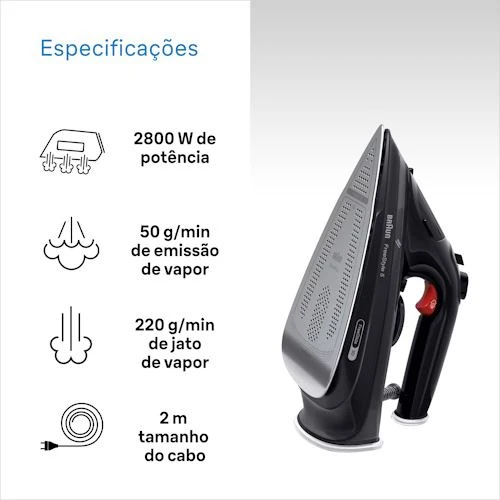 FERRO VAPOR BRAUN - SI5088BK Dual Voltage (110V/220V)