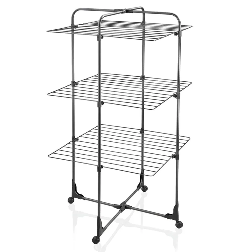 Dobrador de Roupa Leifheit Estendal para roupa em torre Elegante Tower 270 preto