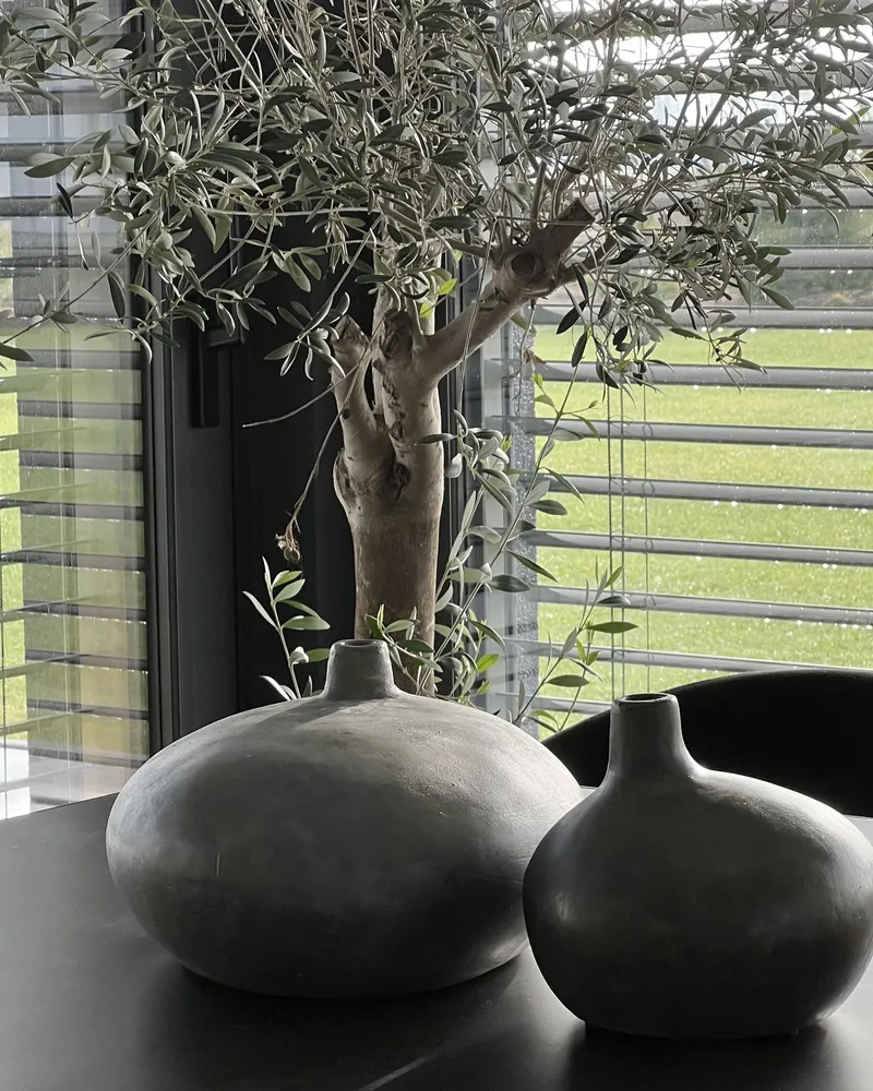 Decorative Vase RAWANG Artesanal Stone Grey
