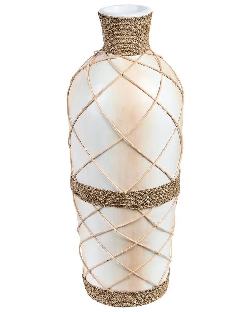 Decorative Vase ROKAN Manual Ceramic Light Beige