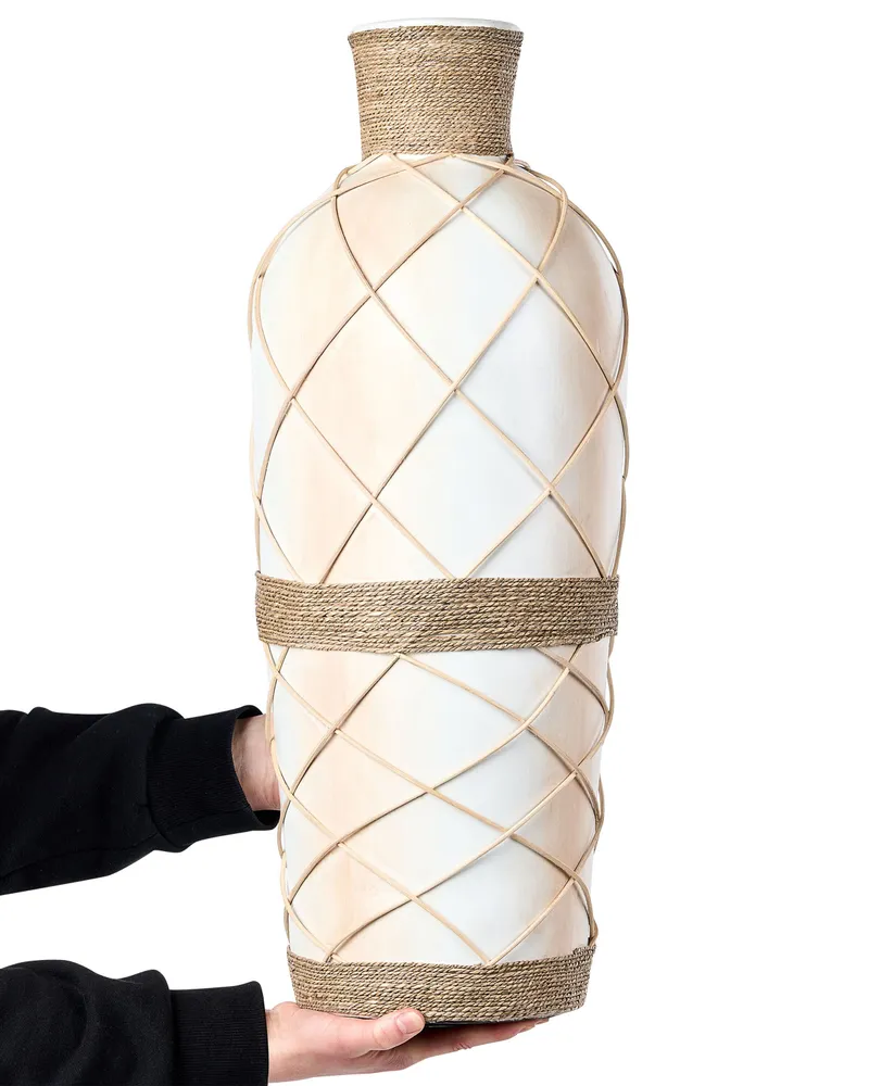 Decorative Vase ROKAN Manual Ceramic Light Beige