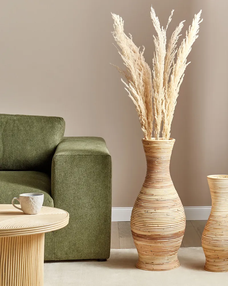 Jarro decorativo TRINISA realizado à mão Rattan Natural com Design Moderno