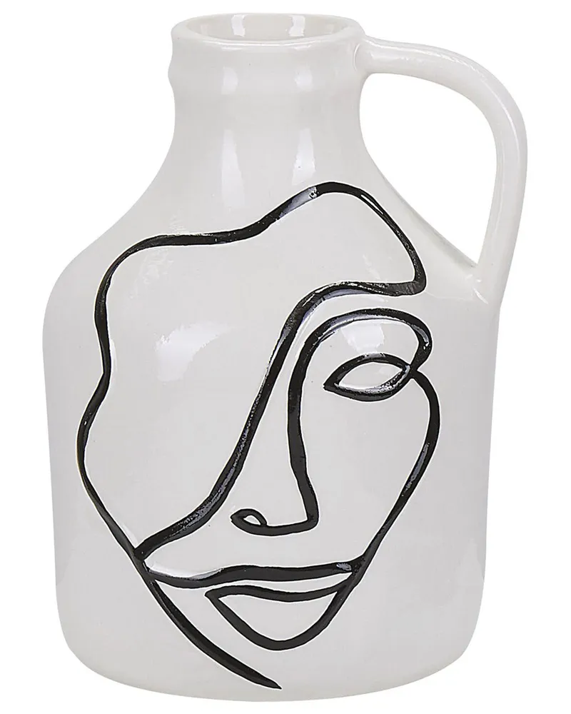 Premium Decorativo Flower Vase AGRINION Handmade Argila White