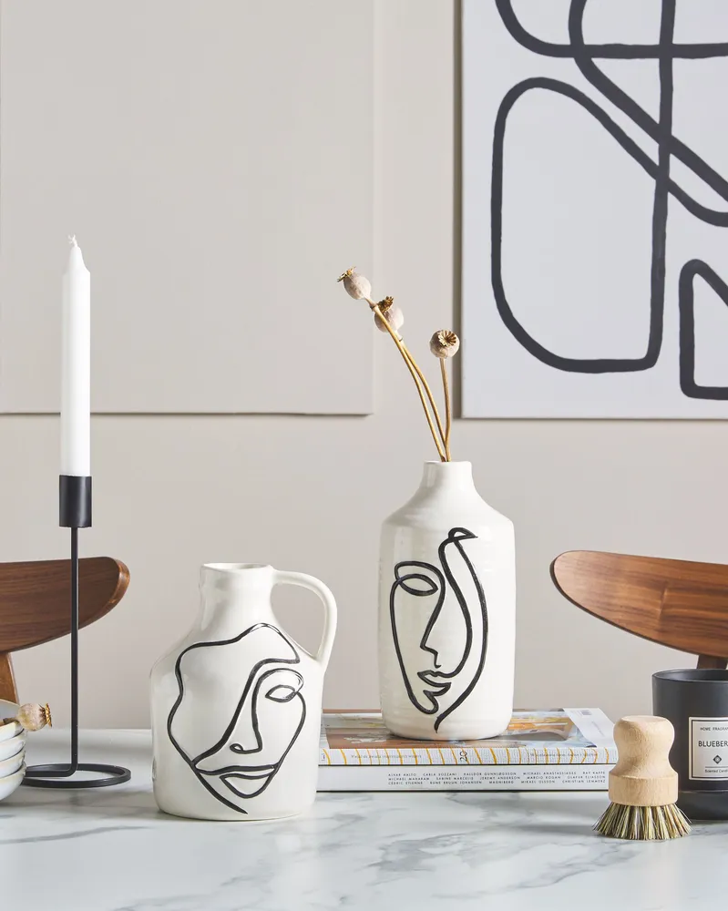 Premium Decorativo Flower Vase AGRINION Handmade Argila White