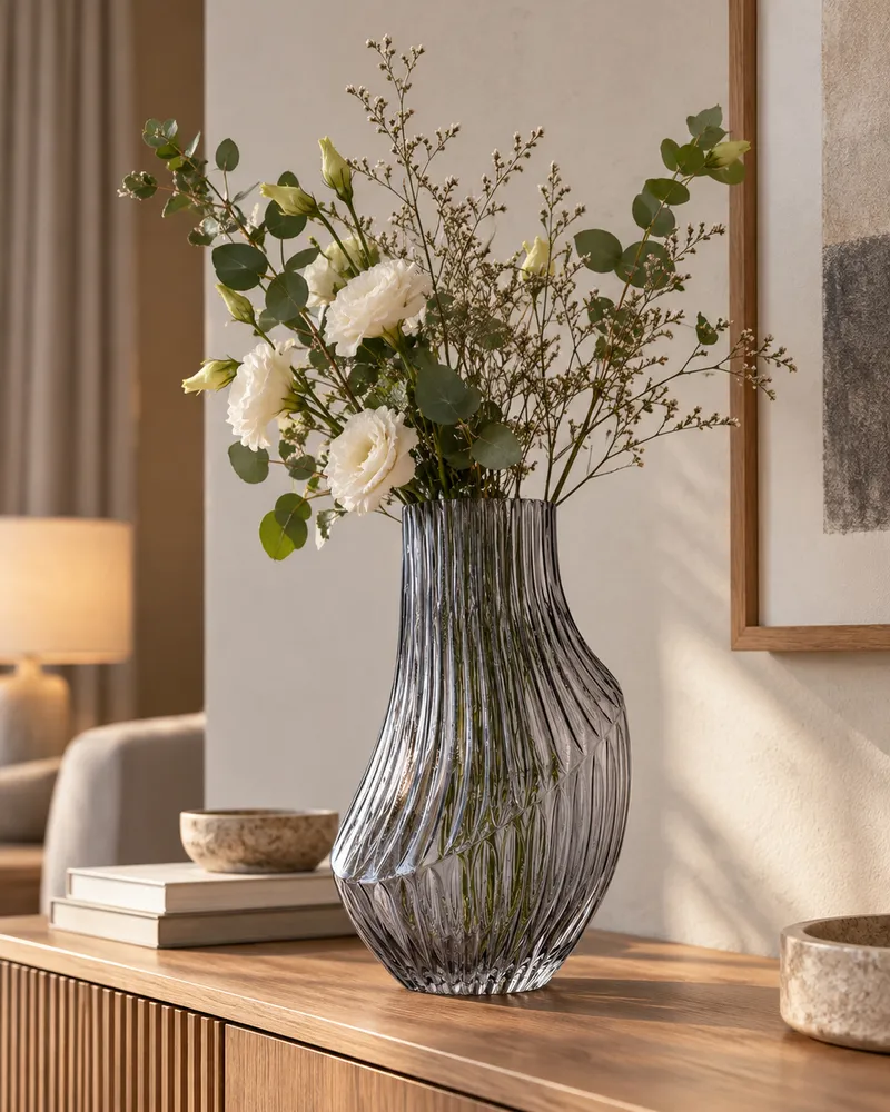 Vaso Suspenso Jarro de flores MYRSINA Vidro Cinzento