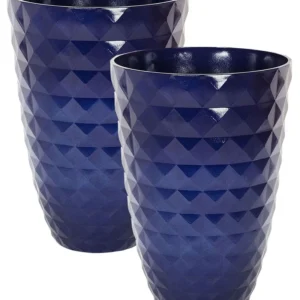 Set 2 Plant Pots ⌀ 35 cm Navy Anil FERIZA
