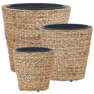 Set 3 Plant Pots PLAKA Wicker Genuíno
