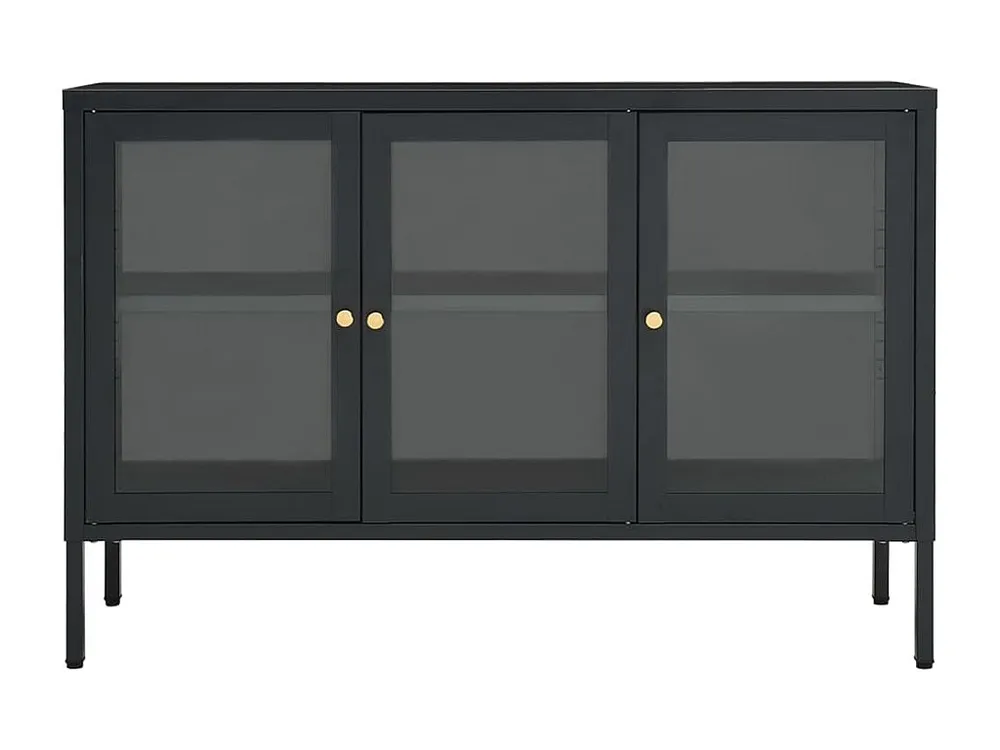 Aparador 105x35x70 cm vidro e ço antracite