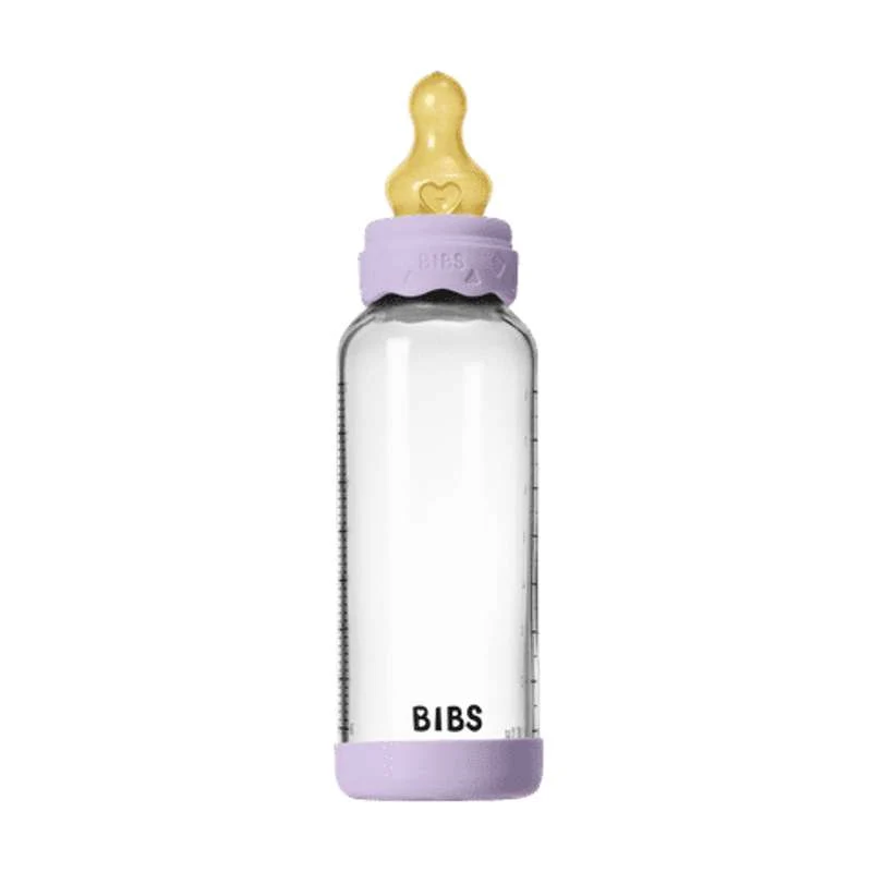 BIBS Bottle - Sutteflaskesæt - Glas - Boheme - Latex/Medium Flow/Rund - 240 ml. - Violet Sky