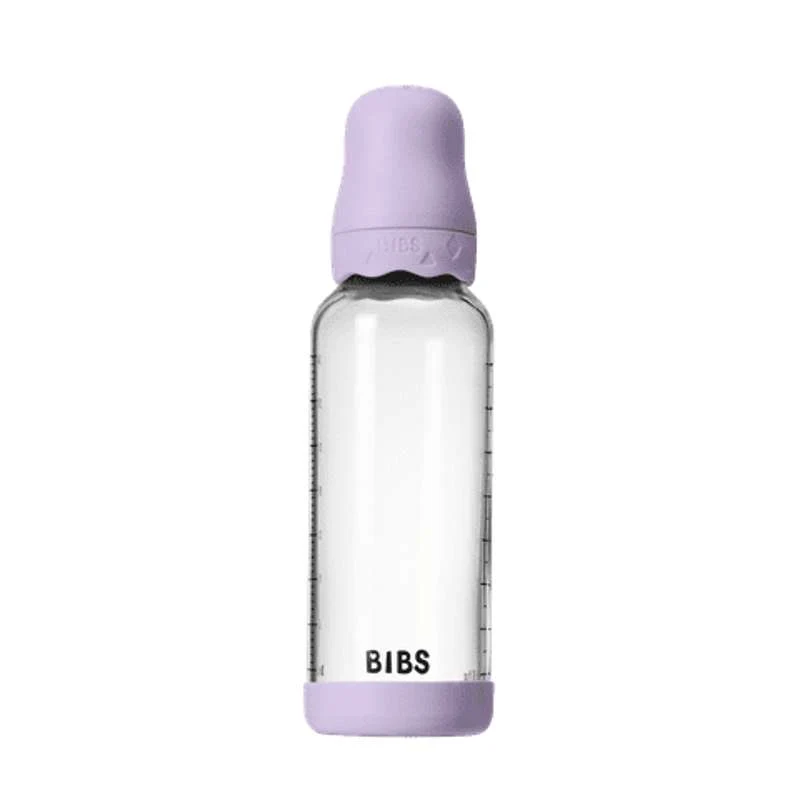 BIBS Bottle - Sutteflaskesæt - Glas - Boheme - Latex/Medium Flow/Rund - 240 ml. - Violet Sky