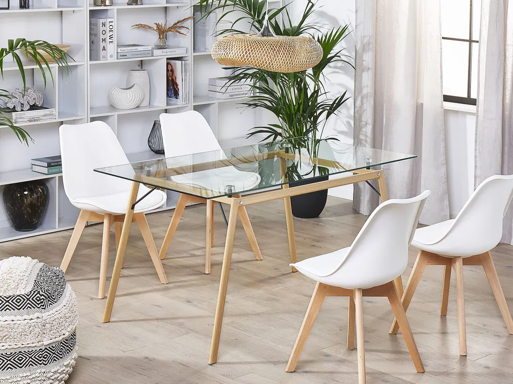 Glass Top Dining Table 140 x 80 cm KAMINA