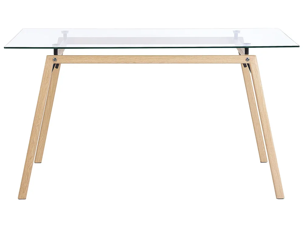 Glass Top Dining Table 140 x 80 cm KAMINA
