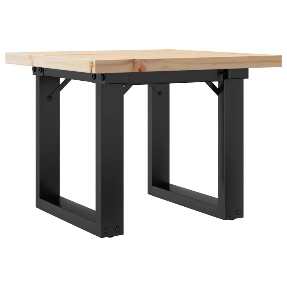 Mesa de centro estrutura em O 50x50x35,5 cm pinho/ferro fundido