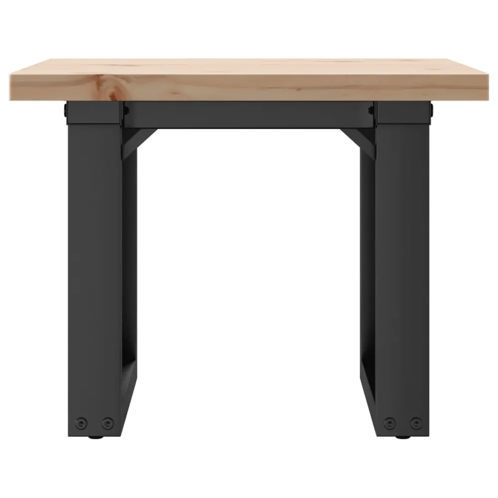 Mesa de centro estrutura em O 50x50x35,5 cm pinho/ferro fundido