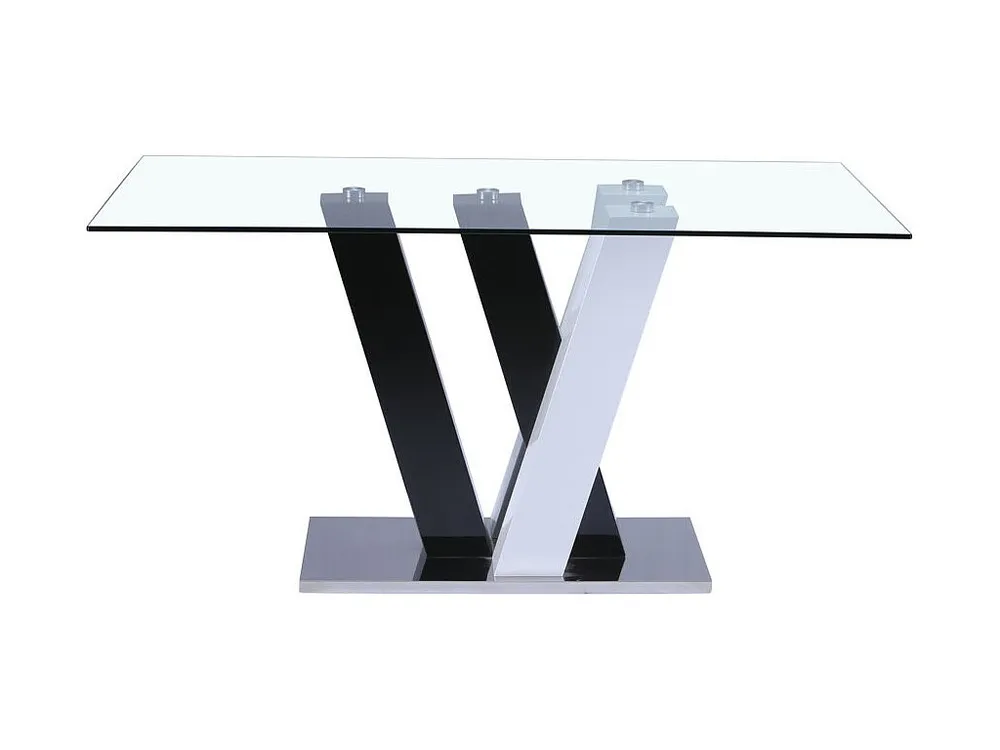 Mesa de jantar WINCH - 6 lugares - MDF e vidro temperado