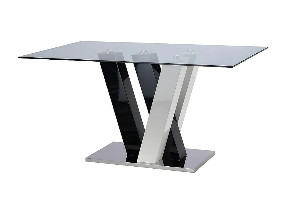 Mesa de jantar WINCH - 6 lugares - MDF e vidro temperado