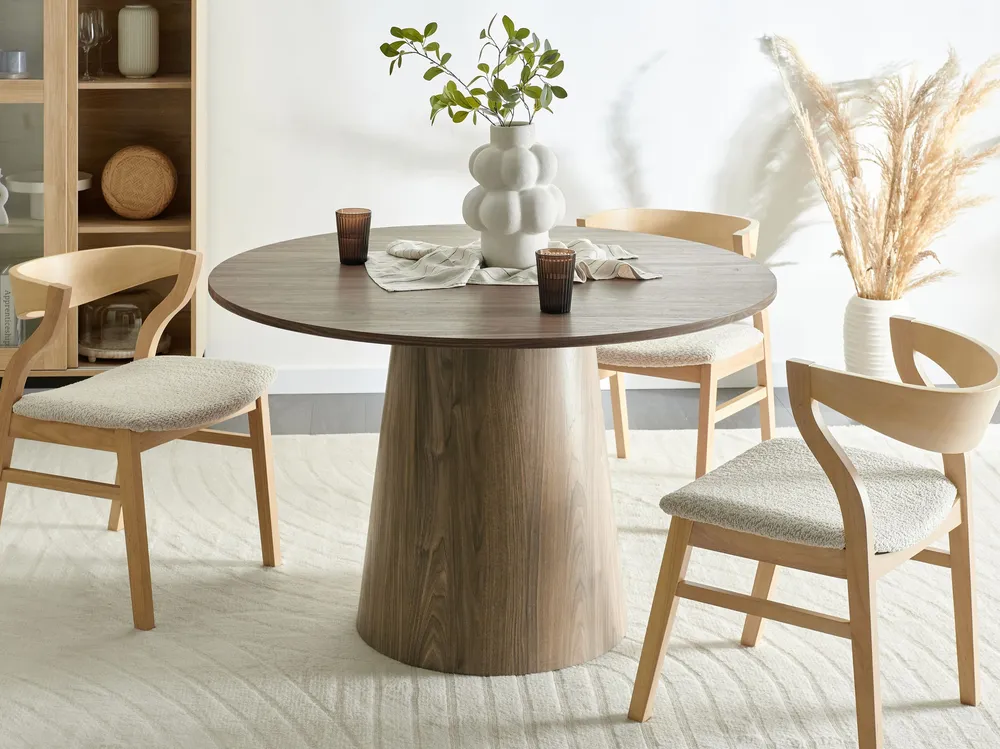 Round Dining Table ⌀ 120 cm Dark Wood OYEN