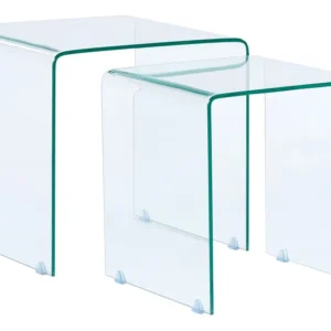 Set 2 Glass Side Tables Cristalino KENDALL