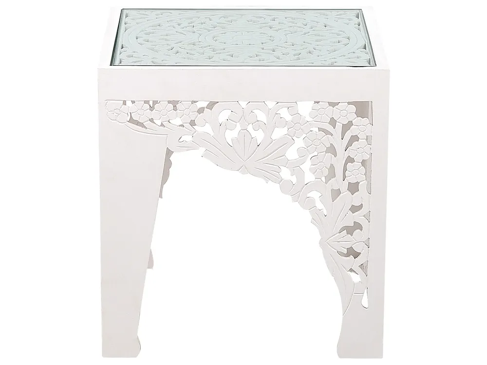 Set 2 Glass Top Side Tables Alvo AMADPUR